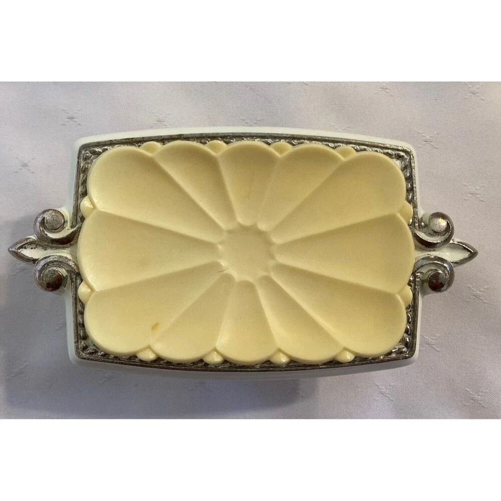 Vintage Amerock Bonaventure Collection Soap Dish Free Standing White Art Deco